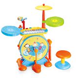 宝丽儿童玩具儿童电子琴架子鼓爵士鼓玩具带板凳和麦克风