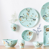 品质家用碗盘碟 花鸟中式陶瓷餐具碗碟 家用陶瓷器高档创意