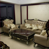 欧式沙发组合欧式真皮实木沙发新古典田园客厅沙发别墅酒店家具
