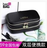 baginbag韩国化妆包收纳包大容量便携彩妆包立体双层化妆品整理包
