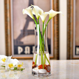现代宜家简约玻璃花瓶创意透明人造水晶玻璃客厅餐桌装饰花器摆件