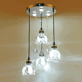 水晶餐吊灯具三头现代简约单头LED创意个性餐厅饭厅田园吧台卧室