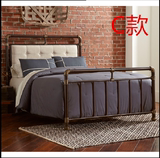 简约现代铁艺床铁床双人床铁架床双人床1.8米大床铁艺床家具厂
