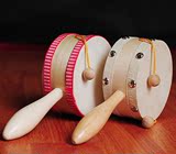 婴幼儿早教玩具安抚玩具摇铃羊皮鼓传统拨浪鼓婴木质传统拨浪鼓