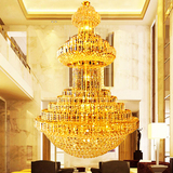 LED水晶灯 复式楼梯别墅客厅酒店大堂大厅工程长吊灯1.2 1.5米