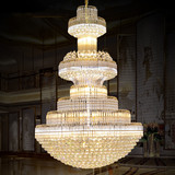 S金LED水晶灯 复式楼梯别墅客厅酒店大堂大厅工程长吊灯1.2 1.5米