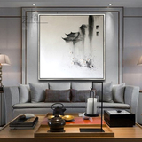 现代中式挂画抽象画 写意水墨画手绘油画 客厅茶室卧室装饰画国画