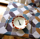 简约现代北欧宜家风高档餐桌布艺茶几布盖布台布几何图案长方桌布