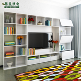 韩式简约家具 组合视听柜 电视背景墙 书架电视柜 影视墙定制定做