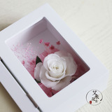 特价单朵白色玫瑰永生花相框保鲜花摆件情人节七夕节女朋友礼盒