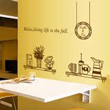 酒吧厨房餐厅饭堂背景墙壁纸 可移除创意橱柜瓷砖防水壁画墙贴纸