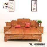 直销中式仿古榆木硬板床明清古典家具虎头实木双人床1.8米
