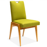 现代简约餐椅餐厅实木椅时尚休闲椅高档书椅咖啡椅绿色灰色无扶手