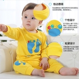 童装新款男宝宝春秋装6个月1-2-3岁女婴儿衣服纯棉长袖两件套装潮