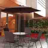 户外编藤折叠桌椅休闲桌折叠扶手椅庭院阳台咖啡厅藤制钢化玻璃桌