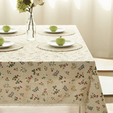 果园桌布布艺 棉麻田园茶几桌布 长方形 日式文艺小清新书桌桌布
