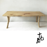 原木实木原生态桌长条桌异边桌简约现在组装长方形桌子客厅喝茶桌