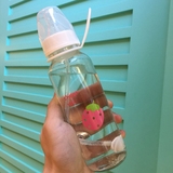 水果奶嘴玻璃杯带盖手提可爱学生奶瓶吸管创意小巧便携儿童水杯子