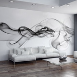 大型5D壁画时尚墙纸无缝墙布抽象简约现代黑白3D电视背景墙壁纸