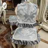 欧式高档布艺餐椅垫坐垫椅背套装四季通用时尚裙摆实木椅子凳子垫