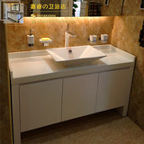 简约欧式浴室柜组合橡木落地现代实木洗漱台卫生间卫浴柜镜柜组合