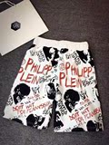 16新款Philipp Plein字母图案 PP 德国潮牌 男士短裤休闲裤