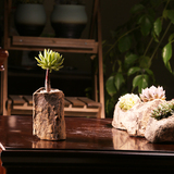 特色仿真石头陶瓷多肉花盆创意复古做旧多肉植物可爱装饰小花盆