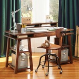 美式乡村欧式书桌 复古做旧铁艺办公电脑桌 loft实木会议桌 简约