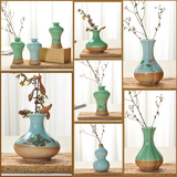 茶道青花瓷复古陶瓷水培小花瓶家居创意摆件花插花器手工艺装饰品