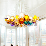 彩色玻璃球泡泡吊灯 餐厅服装店吊灯创意个性 儿童房卧室吊灯温馨