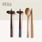 日式餐具家用筷红木筷子套装5双健康盒装木质高档礼品筷架托组合