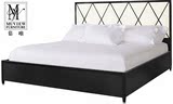 慕唯定制美式新古典实木家具成人床高档布艺1米八大床双人床婚床