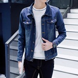 青少年夏季薄款牛仔上衣韩版潮流修身夹克男士高初中学生帅气外套