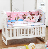可选尺寸婴儿床围床靠可拆洗全棉床品宝宝床上用品五件套 包邮