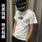 2016夏Supreme Shibuyu Box Logo子弹孔Tee陈冠希男女情侣短袖T恤