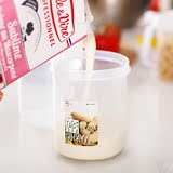 日本进口圆形长方形奶油储存罐透明塑料密闭罐密封罐保鲜盒