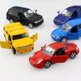 儿童玩具合金仿真车模1:64仿真跑车5辆盒装儿童回力小汽车模型