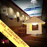 东南亚日本韓国风格草席小屋吊灯房间灯书房灯餐馆日韩式新款吊灯