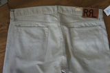 代购RRL DISTRESSED SLIM BOOTCUT 修身奶白做旧最美袋花牛仔裤