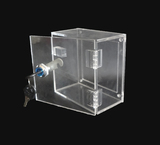 亚克力透明带锁盒子订做展示盒有机玻璃盒子开关插座按钮保护盒