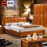 米木家具 中式乌金木双人床全实木床1.8中式简约现代家具卧室床