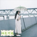 日本韩国创意樱花伞透明雨伞学生长柄透明伞加粗可爱清新女神包邮