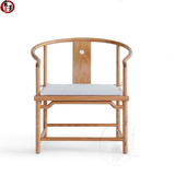 老榆木免漆禅意茶椅组合 新中式现代圈椅餐椅  实木明清仿古家具