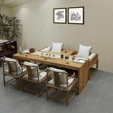 现代简约茶几老榆木客厅茶桌椅组合新中式免漆功夫茶台实木泡茶桌