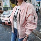 韩国代购2016春款女装韩版宽松大码休闲气质短外套运动夹克上衣女