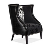 欧式高档布艺沙发 皮艺个性老虎椅单人实木沙发法式实木复古客厅