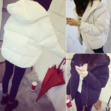 韩国小棉袄冬装长袖棉衣大码显瘦学生保暖棉服加厚连帽短款外套女