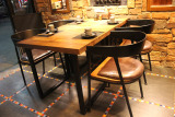 复古咖啡桌 铁艺实木餐桌休闲桌 美式乡村做旧创意简约实木桌子