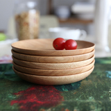 日式欧式原单实木原木托盘糕点盘 圆形小盘碟子杯垫餐盘子 蛋糕盘