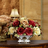 守望欧式仿真花套装绢花假花家居装饰花客厅餐桌玄关茶几花饰品